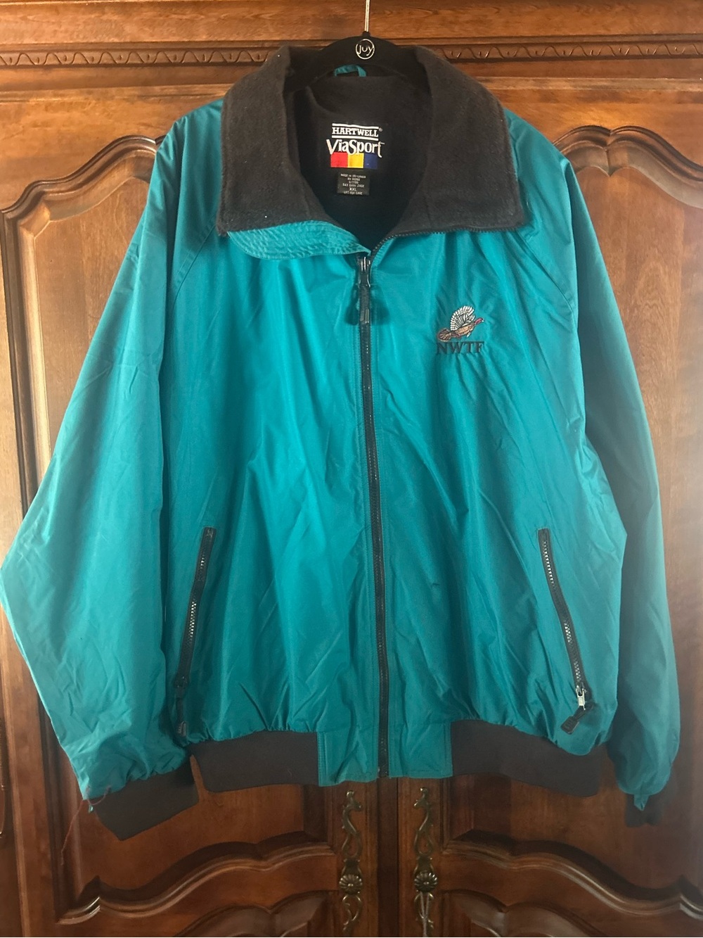Vintage Hartwell ViaSport NWTF Teal Full Zip Bomber Jacket XXL
